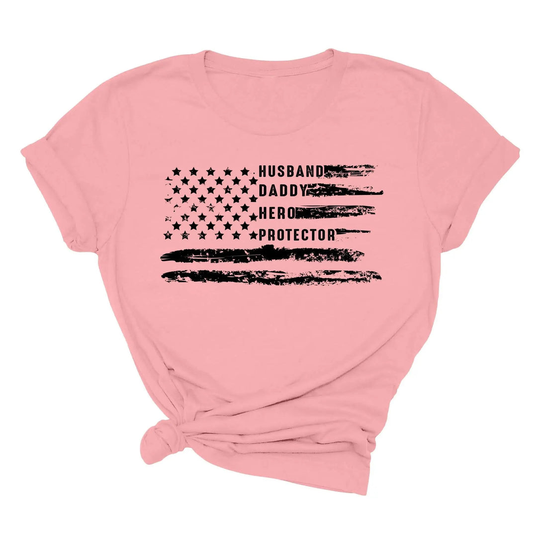 Patriotic Father's Day T-Shirt - Dad USA Flag Shirt | Gift from Daughter Cypress DTF