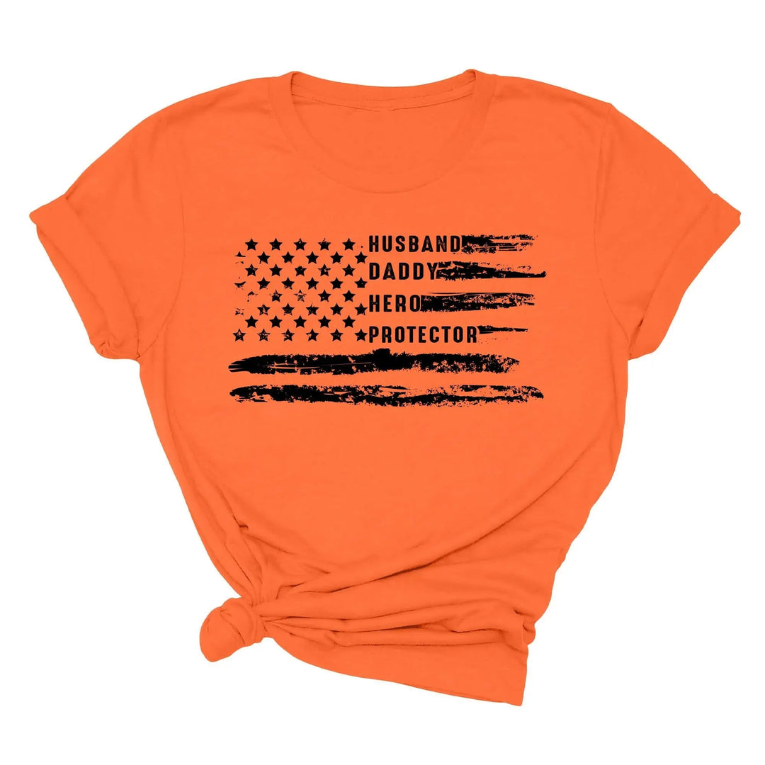 Patriotic Father's Day T-Shirt - Dad USA Flag Shirt | Gift from Daughter Cypress DTF