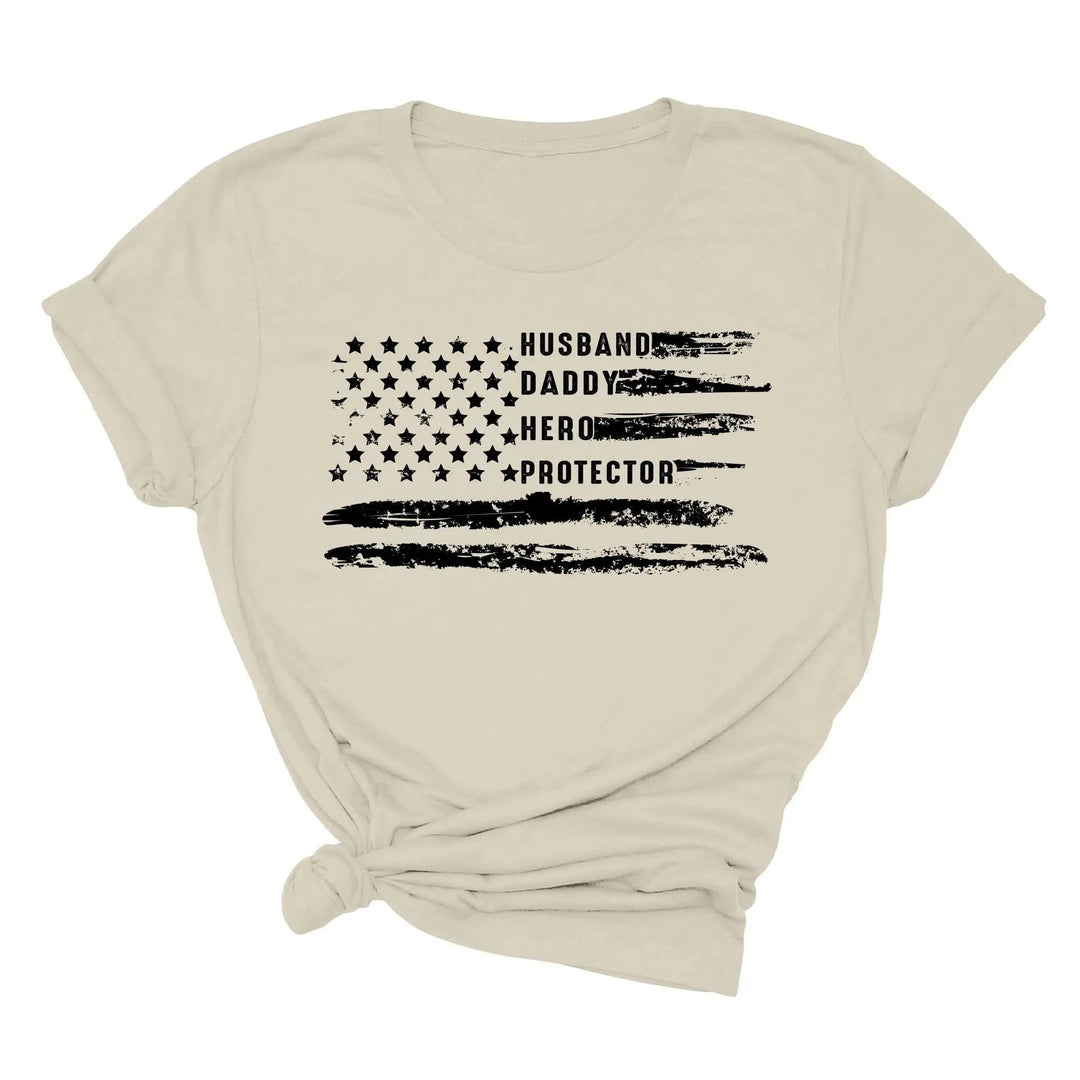 Patriotic Father's Day T-Shirt - Dad USA Flag Shirt | Gift from Daughter Cypress DTF