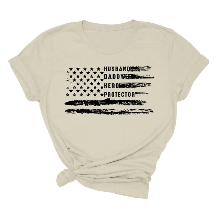Patriotic Father's Day T-Shirt - Dad USA Flag Shirt | Gift from Daughter Cypress DTF