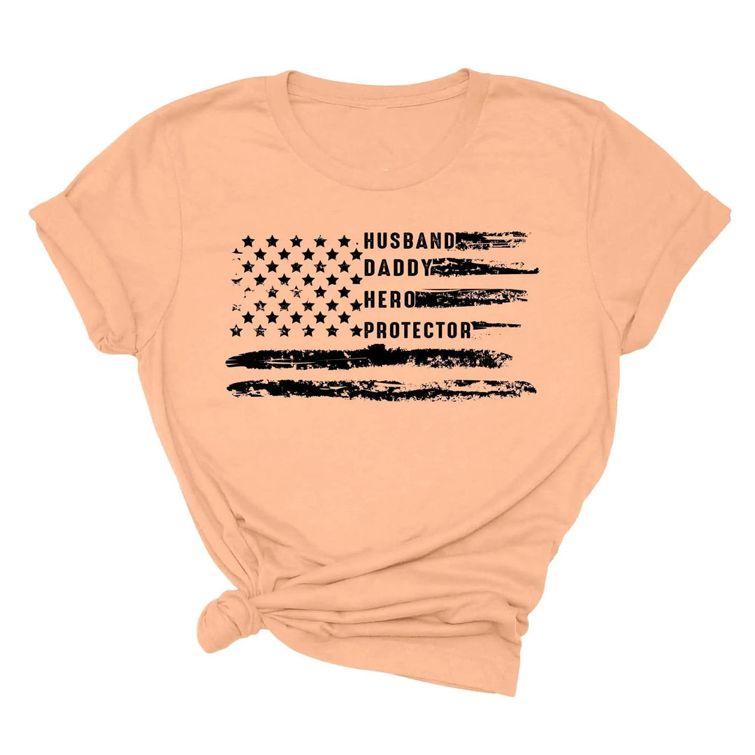 Patriotic Father's Day T-Shirt - Dad USA Flag Shirt | Gift from Daughter Cypress DTF