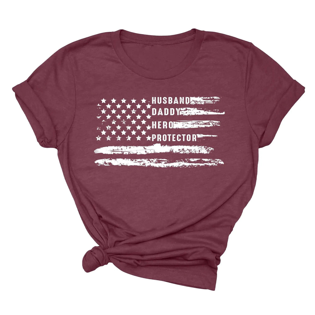 Patriotic Father's Day T-Shirt - Dad USA Flag Shirt | Gift from Daughter Cypress DTF