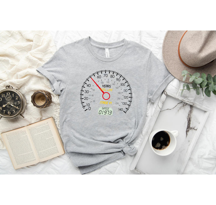 Personalized 50th Speedometer Shirt - Vintage 1973 Birthday Gift Cypress DTF