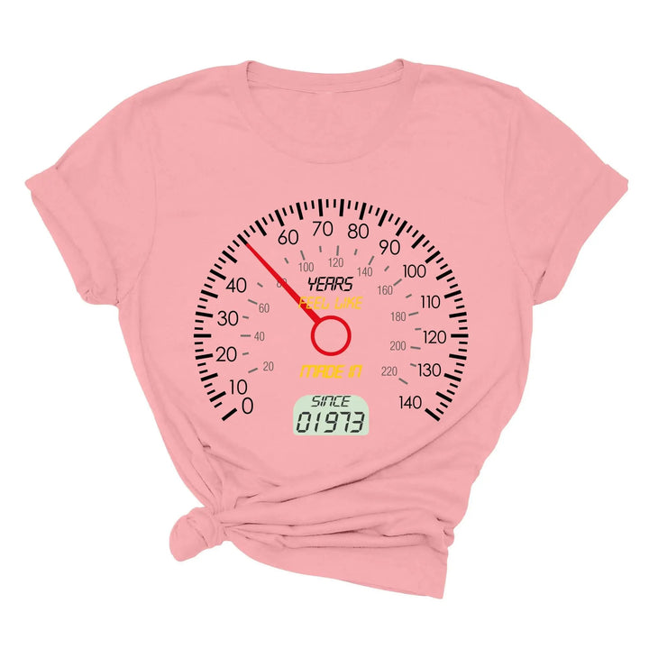 Personalized 50th Speedometer Shirt - Vintage 1973 Birthday Gift Cypress DTF