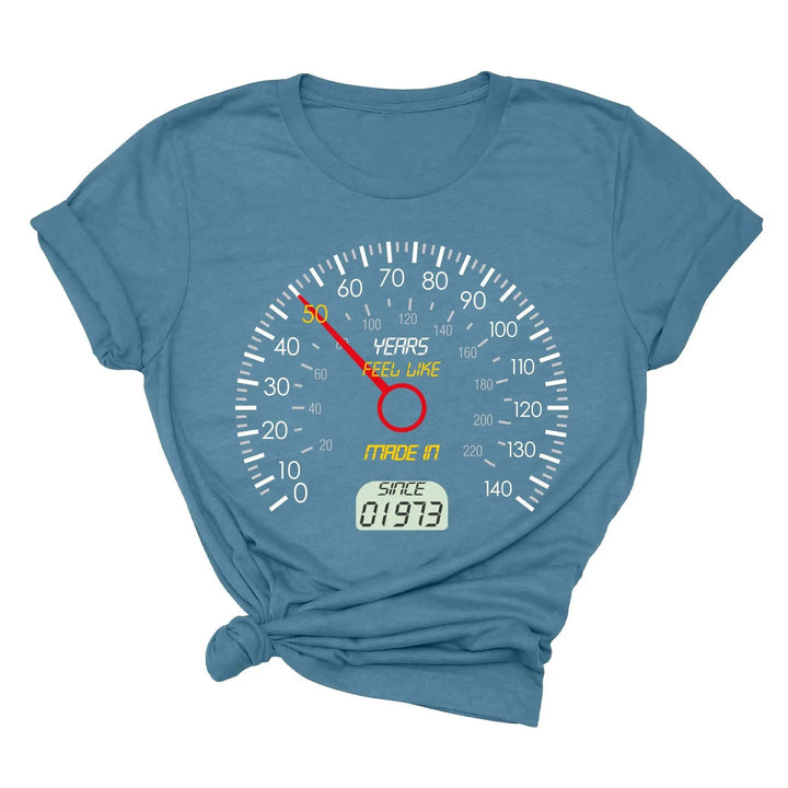 Personalized 50th Speedometer Shirt - Vintage 1973 Birthday Gift Cypress DTF