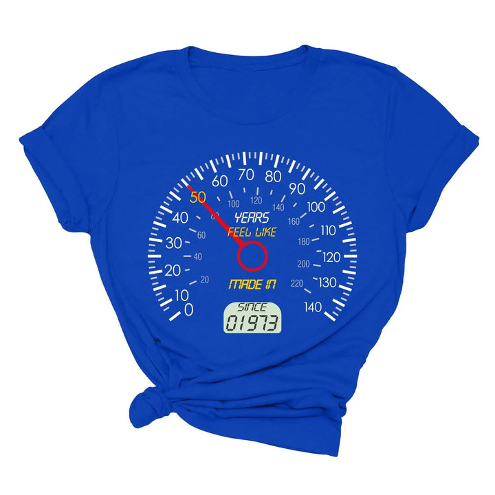 Personalized 50th Speedometer Shirt - Vintage 1973 Birthday Gift Cypress DTF