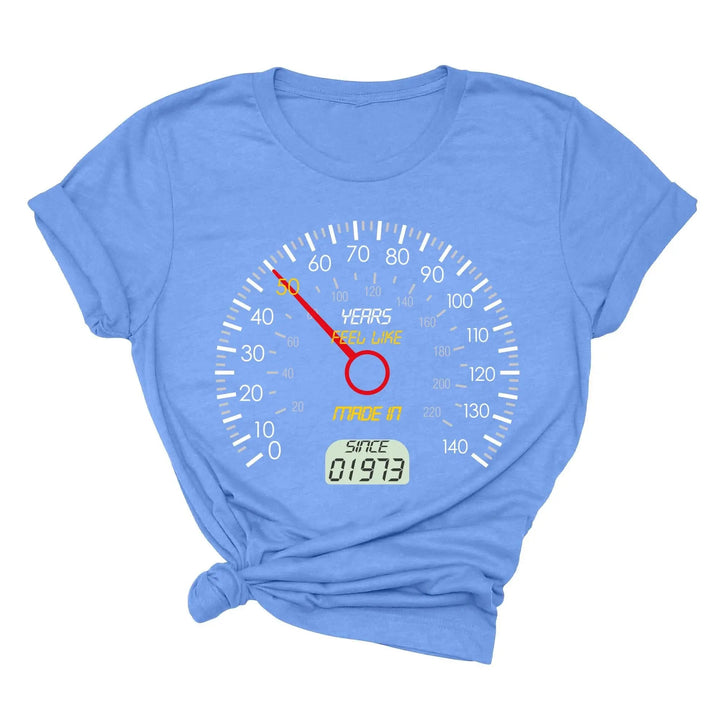 Personalized 50th Speedometer Shirt - Vintage 1973 Birthday Gift Cypress DTF