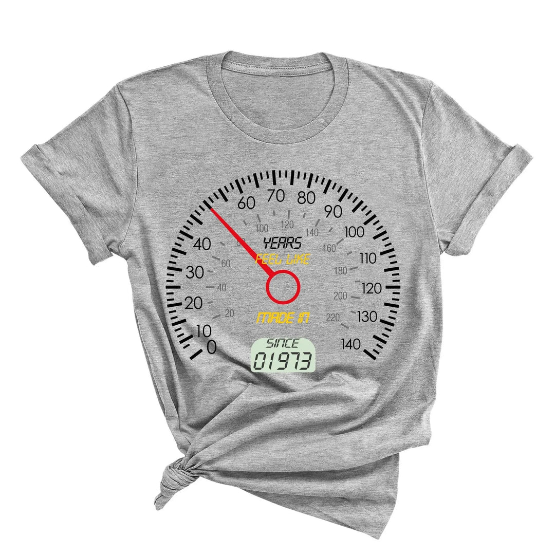 Personalized 50th Speedometer Shirt - Vintage 1973 Birthday Gift Cypress DTF