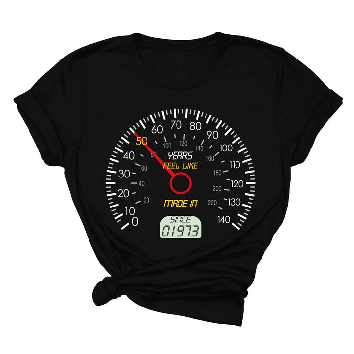 Personalized 50th Speedometer Shirt - Vintage 1973 Birthday Gift Cypress DTF
