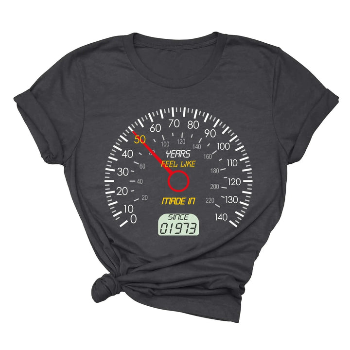 Personalized 50th Speedometer Shirt - Vintage 1973 Birthday Gift Cypress DTF