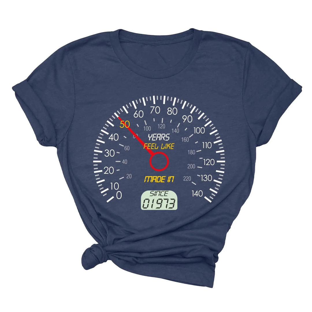 Personalized 50th Speedometer Shirt - Vintage 1973 Birthday Gift Cypress DTF