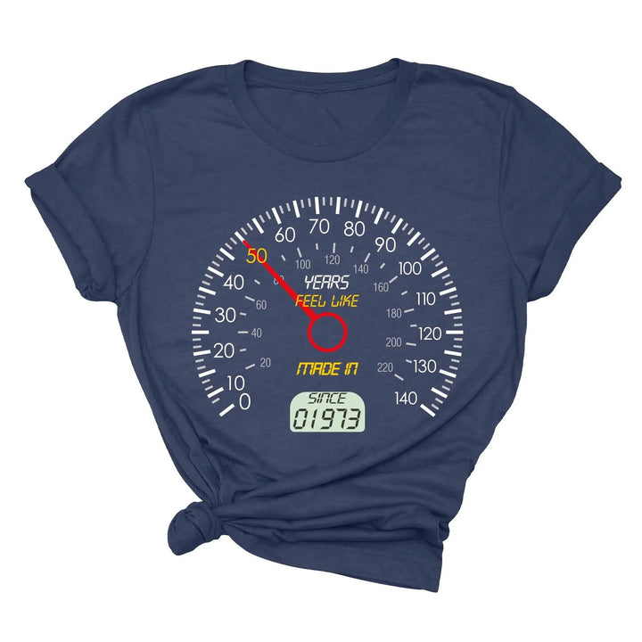 Personalized 50th Speedometer Shirt - Vintage 1973 Birthday Gift Cypress DTF
