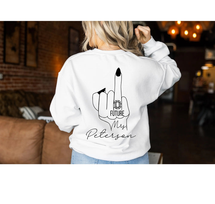 Personalized Future Fiancée Sweatshirt - Mrs. & Couples Gift Sweatshirt Cypress DTF