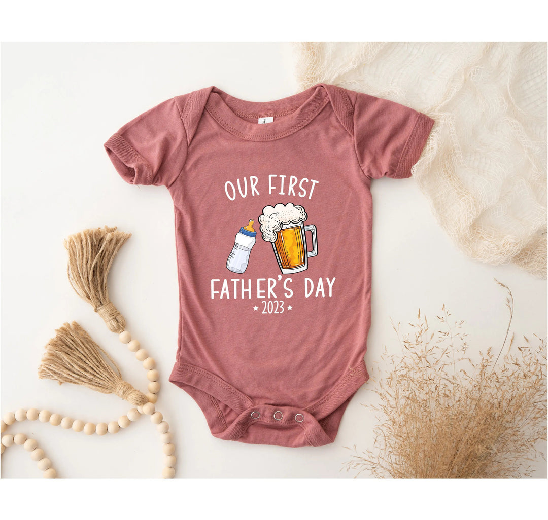 Personalized Our First Father's Day Bodysuit - Custom & Funny Gift Cypress DTF