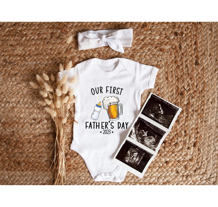 Personalized Our First Father's Day Bodysuit - Custom & Funny Gift Cypress DTF