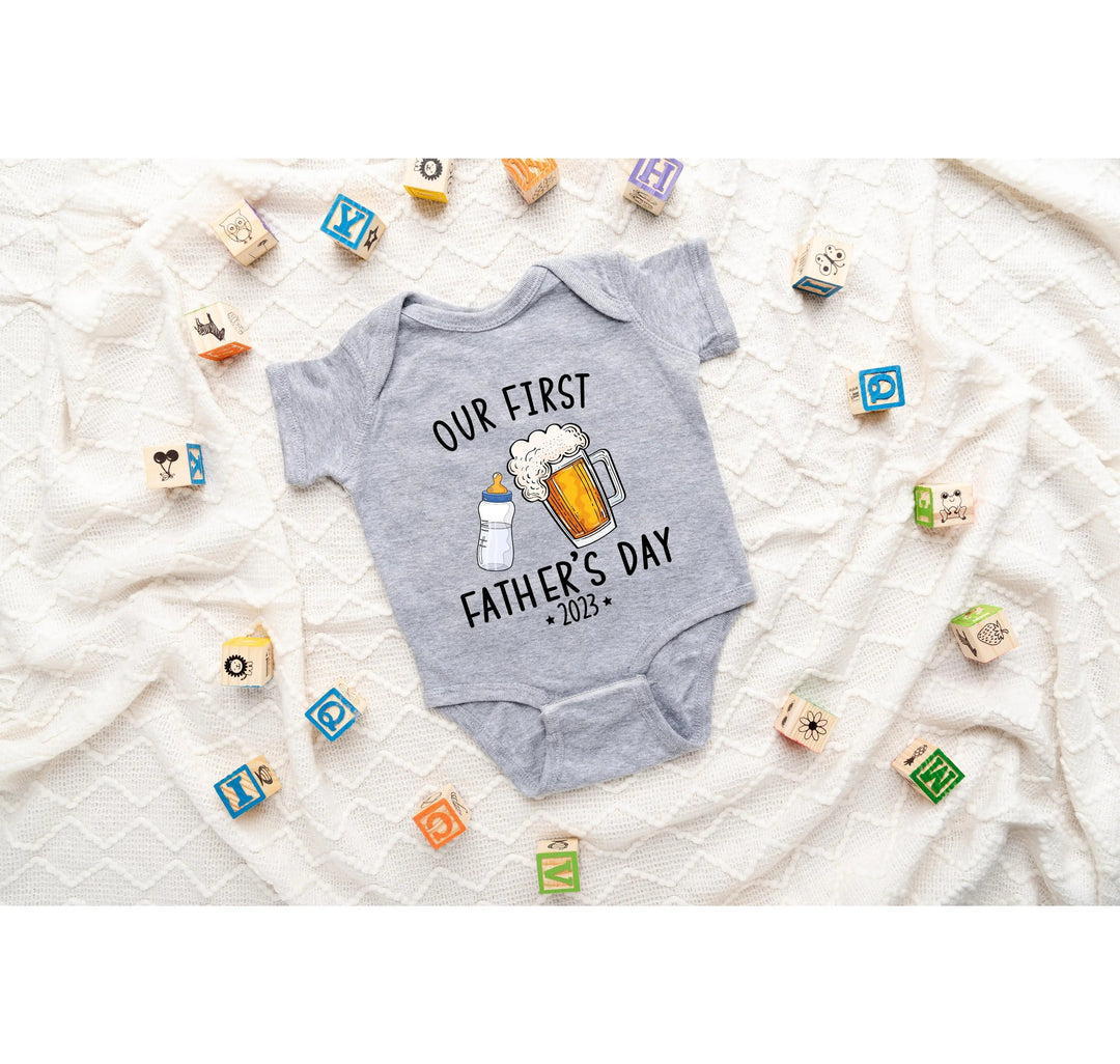 Personalized Our First Father's Day Bodysuit - Custom & Funny Gift Cypress DTF