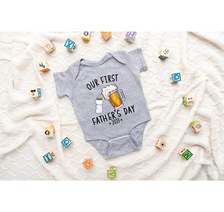 Personalized Our First Father's Day Bodysuit - Custom & Funny Gift Cypress DTF