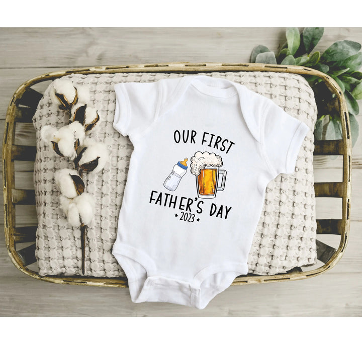 Personalized Our First Father's Day Bodysuit - Custom & Funny Gift Cypress DTF