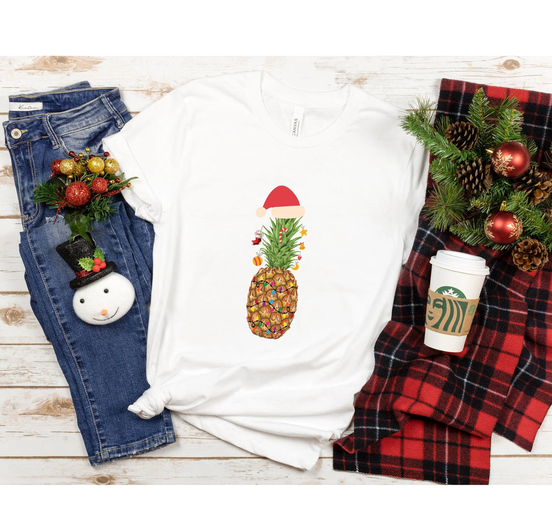 Pineapple Christmas Shirt | Christmas Vacation & Pineapple Lights Tee Cypress DTF