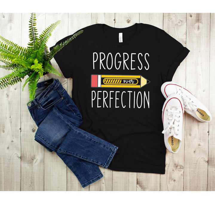 Progress Over Perfection Shirt, Retro Teacher Tee, New Teacher Gifts Cypress DTF