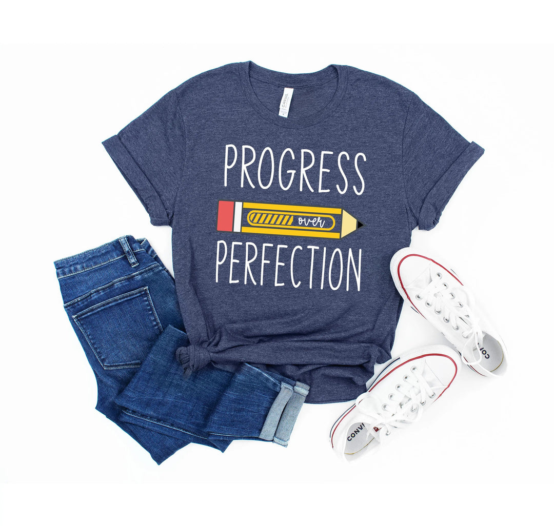 Progress Over Perfection Shirt, Retro Teacher Tee, New Teacher Gifts Cypress DTF