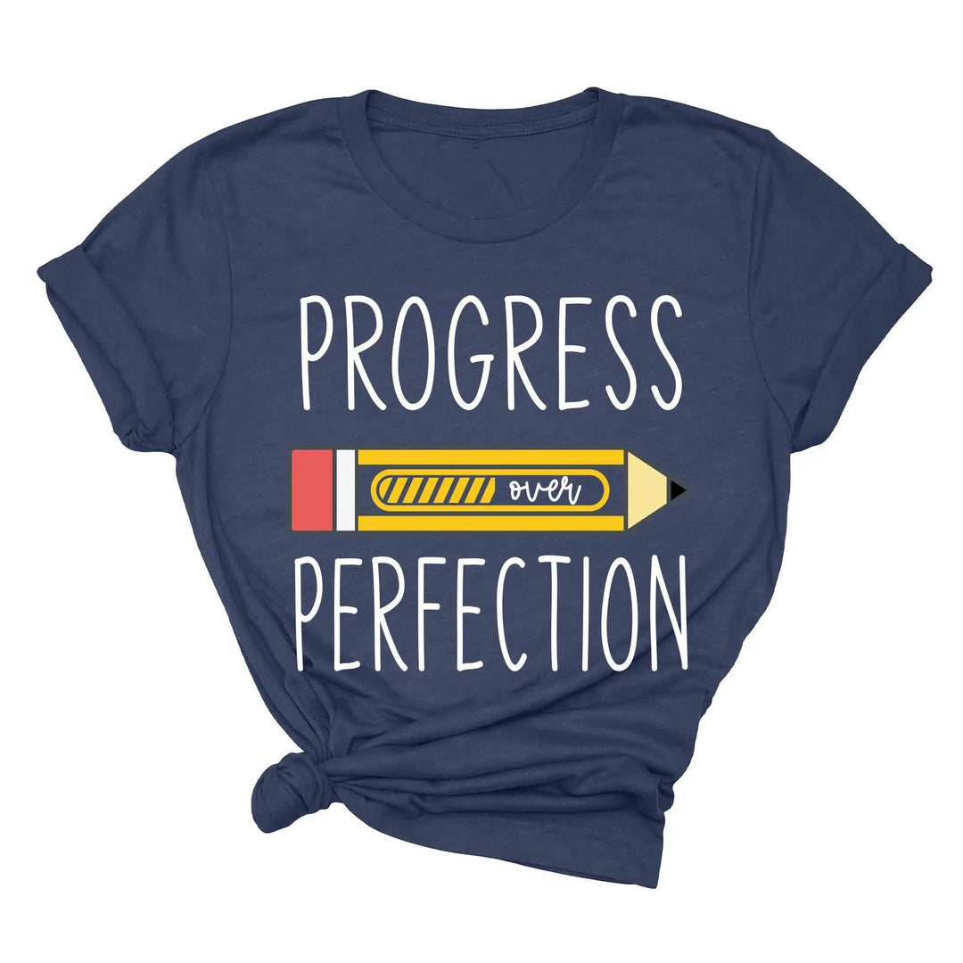 Progress Over Perfection Shirt, Retro Teacher Tee, New Teacher Gifts Cypress DTF