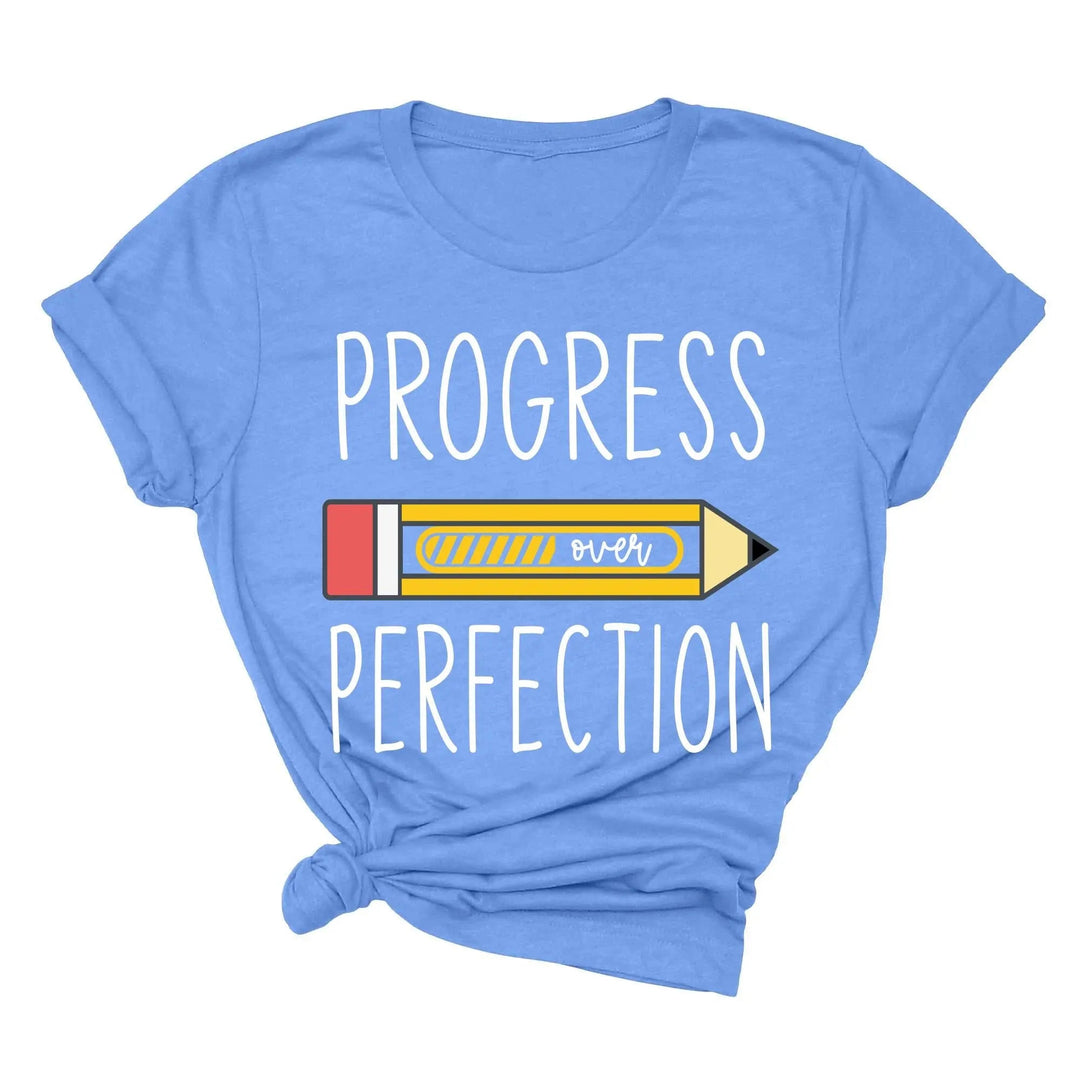 Progress Over Perfection Shirt, Retro Teacher Tee, New Teacher Gifts Cypress DTF