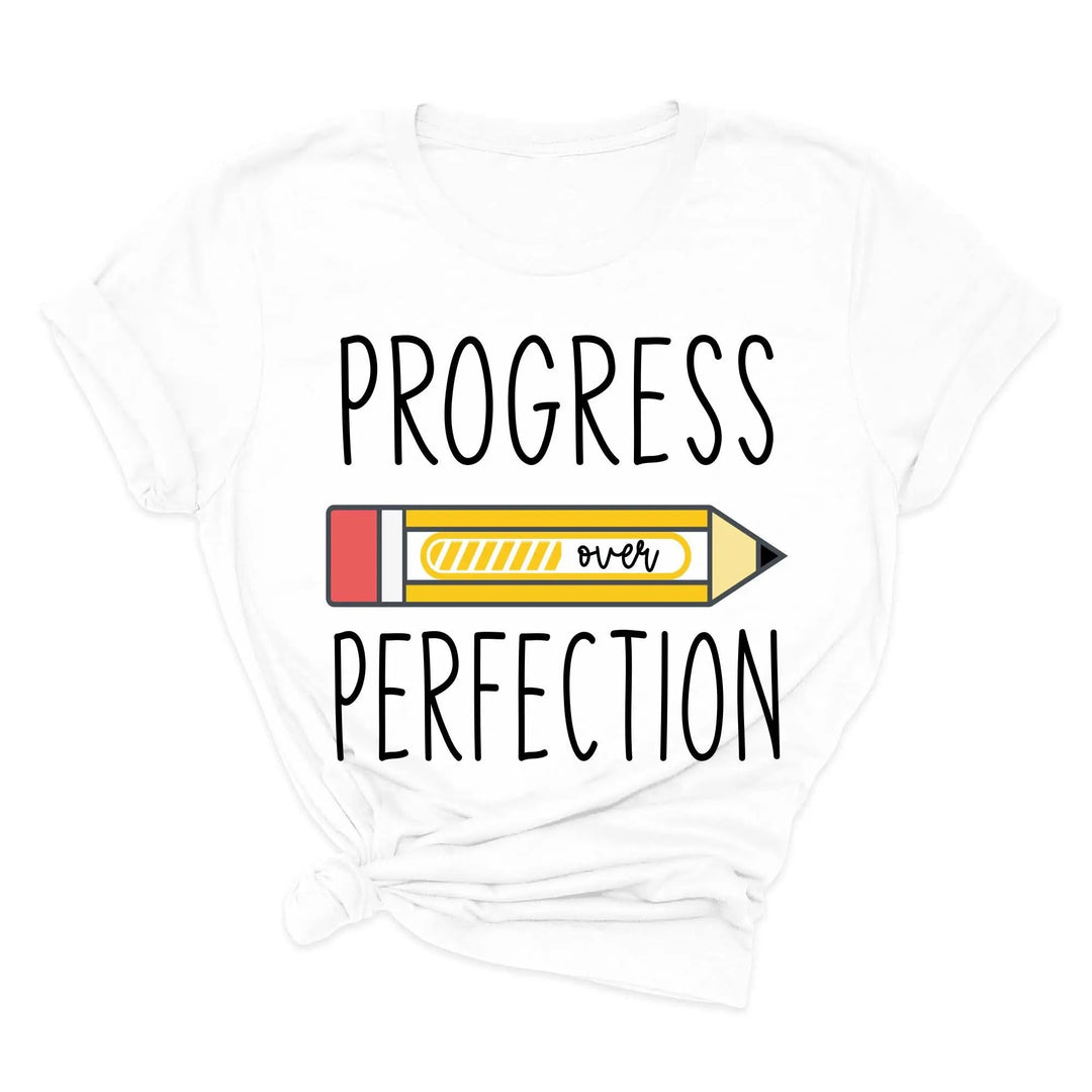 Progress Over Perfection Shirt, Retro Teacher Tee, New Teacher Gifts Cypress DTF