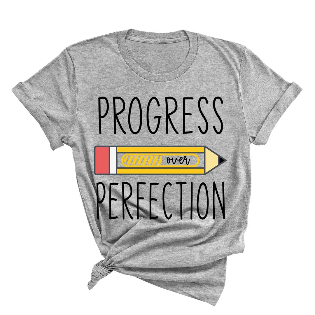 Progress Over Perfection Shirt, Retro Teacher Tee, New Teacher Gifts Cypress DTF