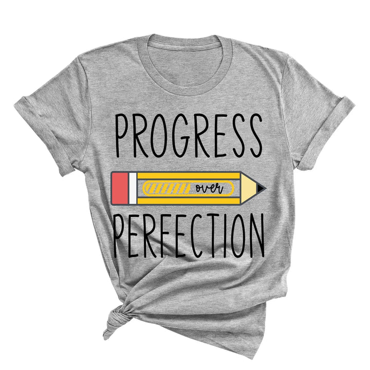 Progress Over Perfection Shirt, Retro Teacher Tee, New Teacher Gifts Cypress DTF