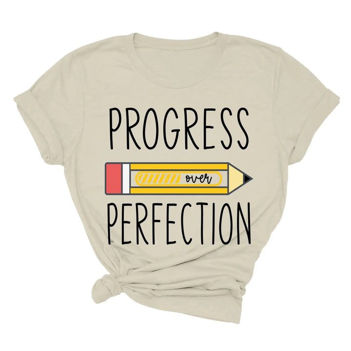Progress Over Perfection Shirt, Retro Teacher Tee, New Teacher Gifts Cypress DTF
