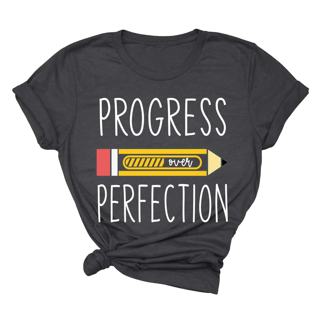 Progress Over Perfection Shirt, Retro Teacher Tee, New Teacher Gifts Cypress DTF