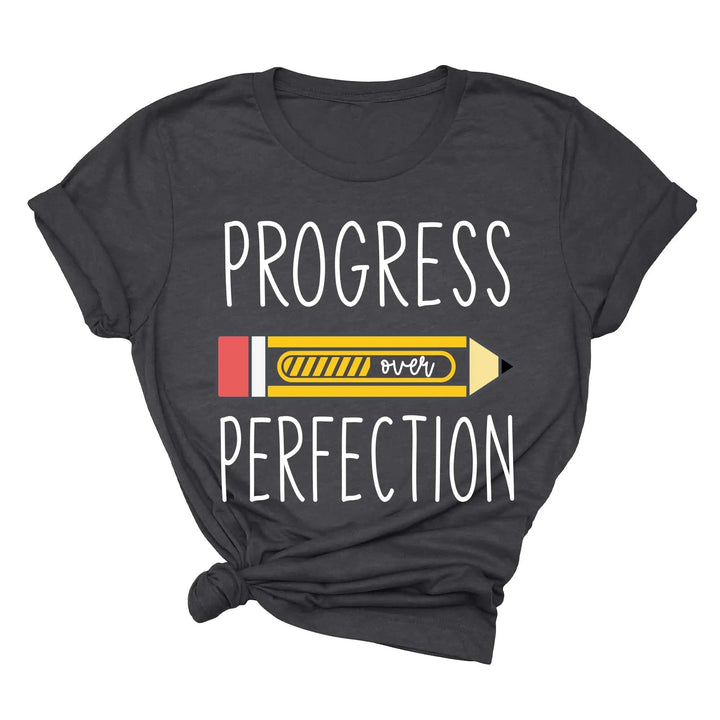 Progress Over Perfection Shirt, Retro Teacher Tee, New Teacher Gifts Cypress DTF