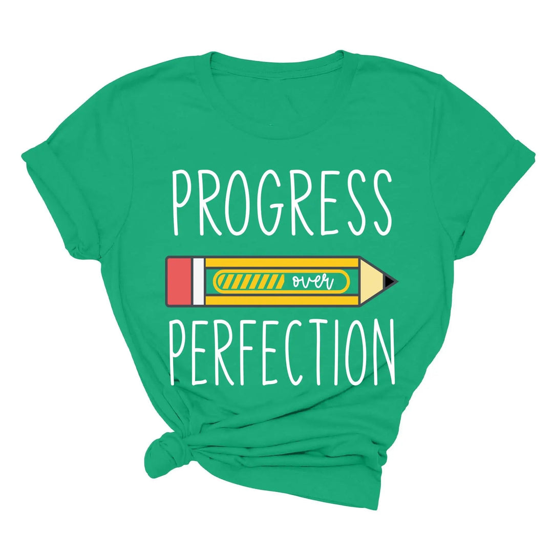 Progress Over Perfection Shirt, Retro Teacher Tee, New Teacher Gifts Cypress DTF