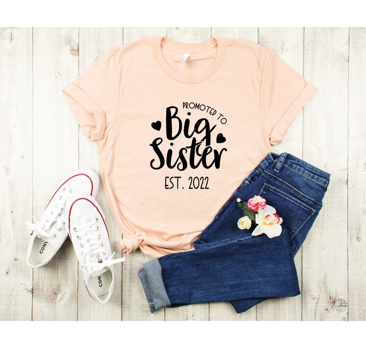 Promoted to Big Sister Shirt - Toddler & Kids Baby Announcement Tee Cypress DTF