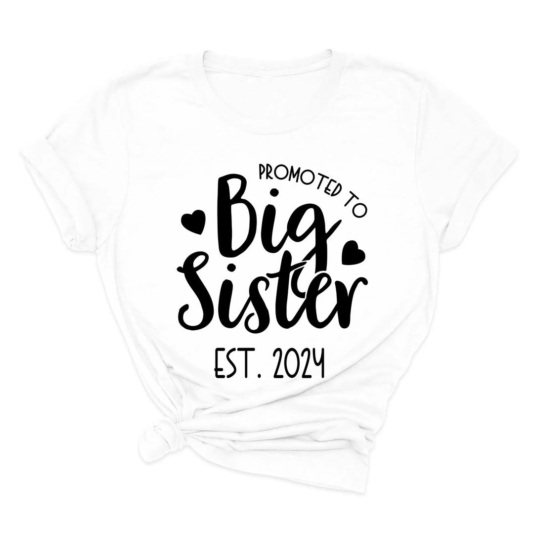 Promoted to Big Sister Shirt - Toddler & Kids Baby Announcement Tee Cypress DTF