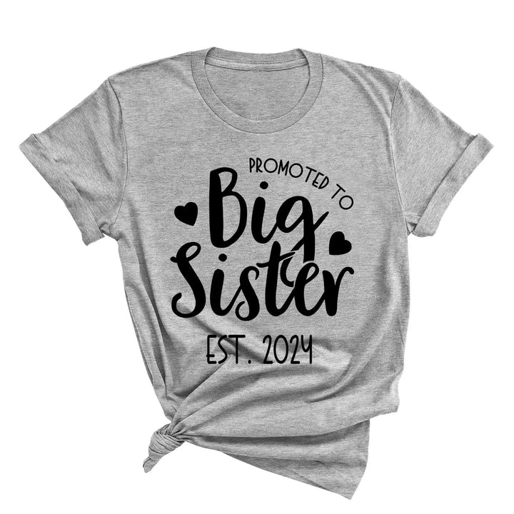 Promoted to Big Sister Shirt - Toddler & Kids Baby Announcement Tee Cypress DTF