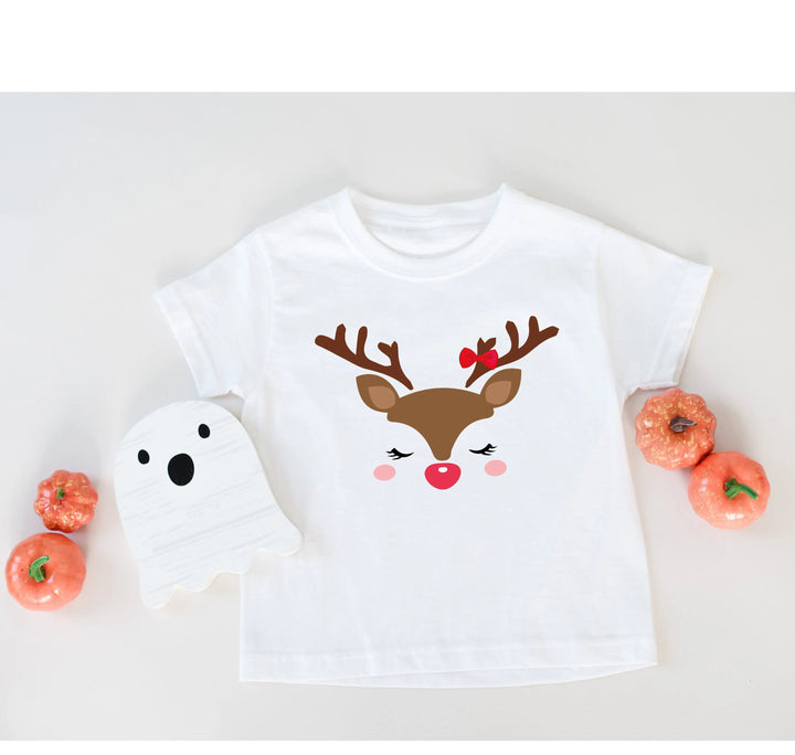 Reindeer Face Tee | Merry Christmas Family Matching Shirt Cypress DTF