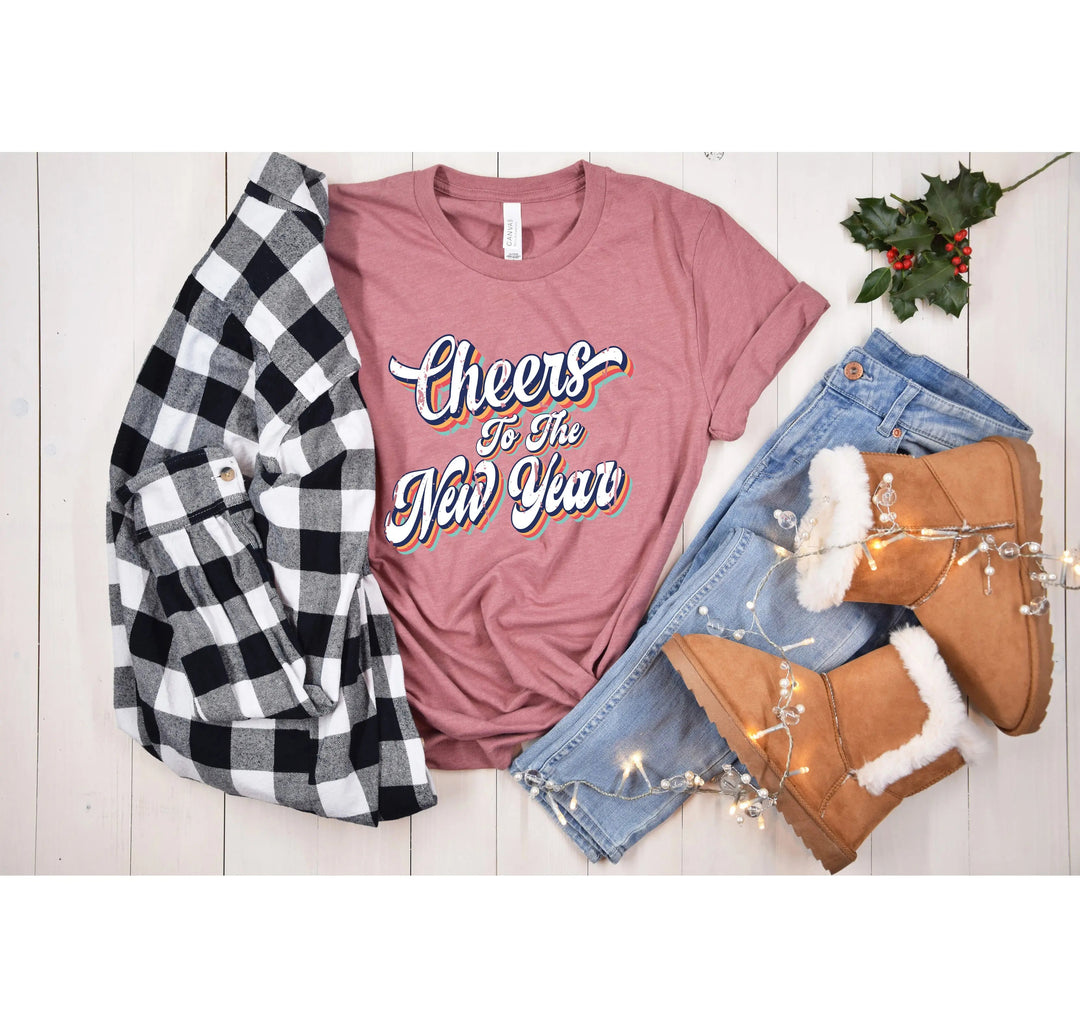 Retro New Year 2025 Shirt | Cheers to the New Year Tee Cypress DTF