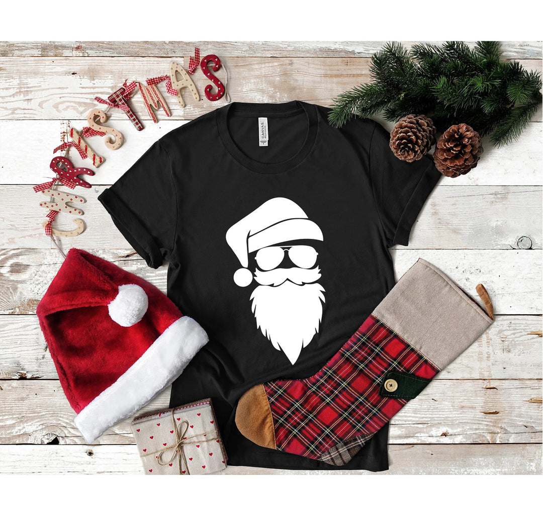 Santa Claus Silhouette Christmas Shirt | Cool Santa Face Shirt Cypress DTF