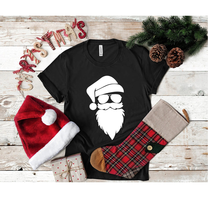 Santa Claus Silhouette Christmas Shirt | Cool Santa Face Shirt Cypress DTF