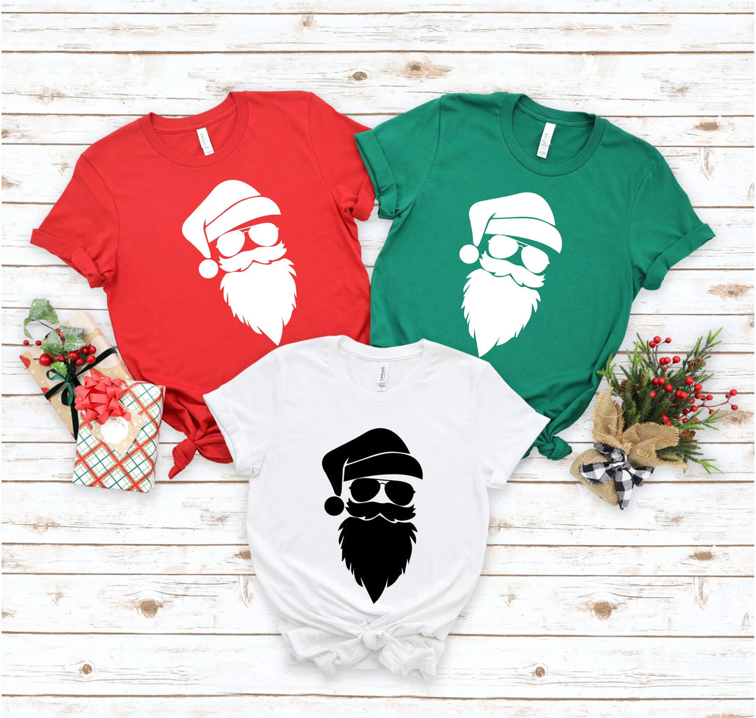 Santa Claus Silhouette Christmas Shirt | Cool Santa Face Shirt Cypress DTF