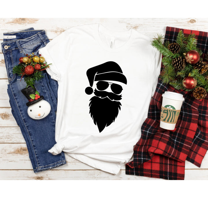 Santa Claus Silhouette Christmas Shirt | Cool Santa Face Shirt Cypress DTF