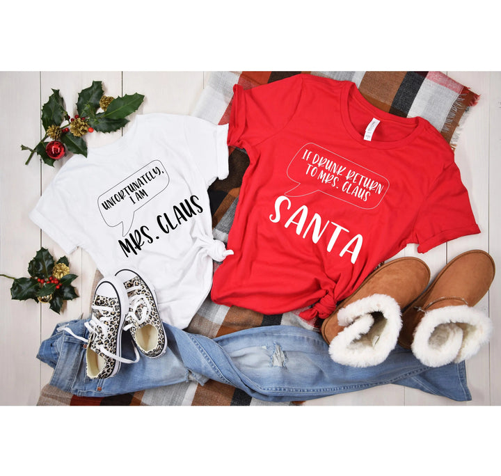 Santa and Mrs. Claus Couple Shirts, Christmas Couple, Matching Christmas Tee, Funny Couple Shirts, Santa Claus T Shirts, Funny Christmas Tee Cypress DTF