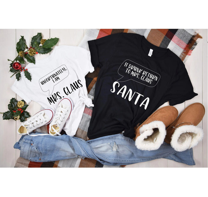 Santa and Mrs. Claus Couple Shirts, Christmas Couple, Matching Christmas Tee, Funny Couple Shirts, Santa Claus T Shirts, Funny Christmas Tee Cypress DTF
