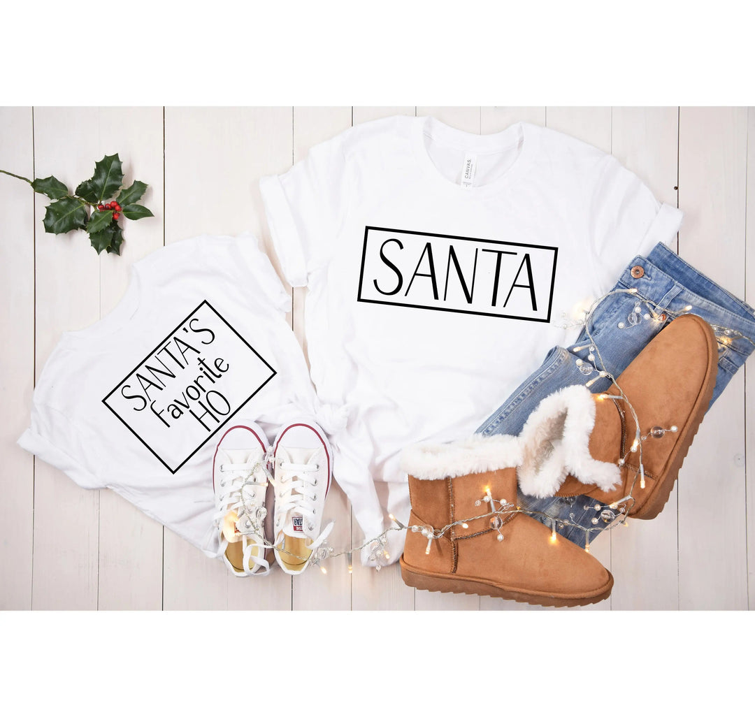 Santa's Favorite Ho Shirt | Santa & Mrs. Claus Couple Christmas Tee Cypress DTF