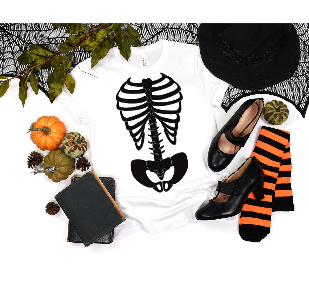 Skeleton Bones Rib Cage Shirt – Halloween Costume & Party Tee Cypress DTF
