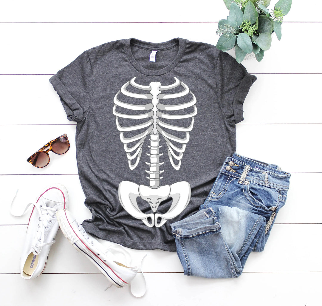 Skeleton Bones Rib Cage Shirt – Halloween Costume & Party Tee Cypress DTF