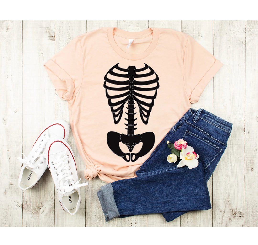 Skeleton Bones Rib Cage Shirt – Halloween Costume & Party Tee Cypress DTF