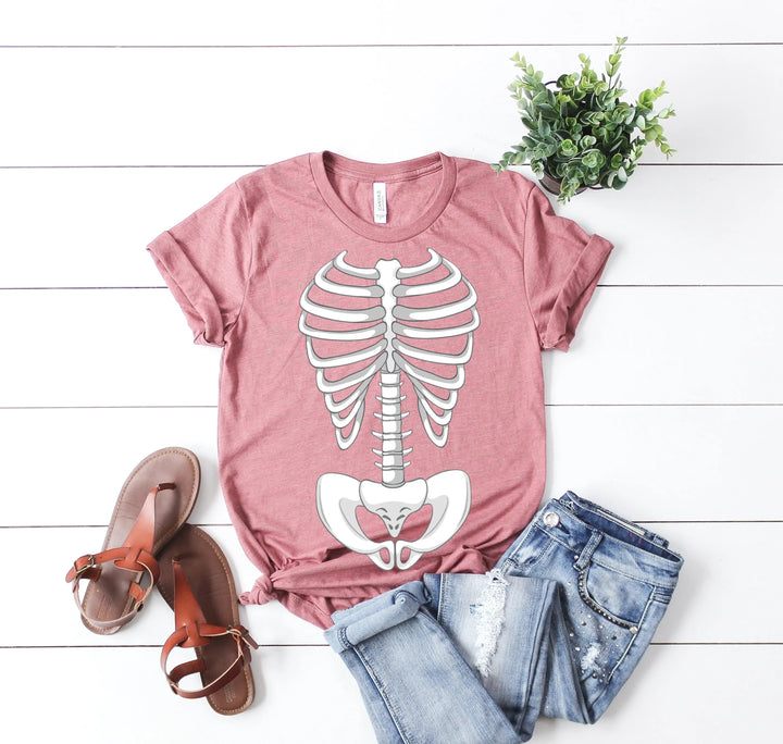 Skeleton Bones Rib Cage Shirt – Halloween Costume & Party Tee Cypress DTF